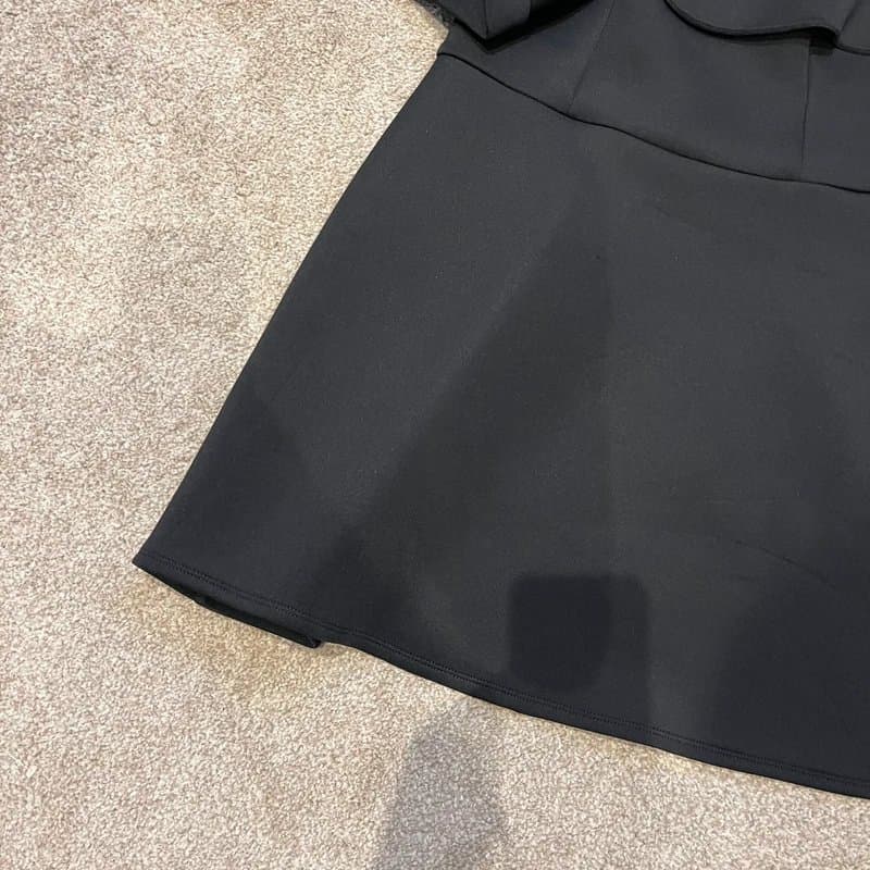 ASOS ASOS Curve scuba oversized corsage detail mini dress in black Size 18