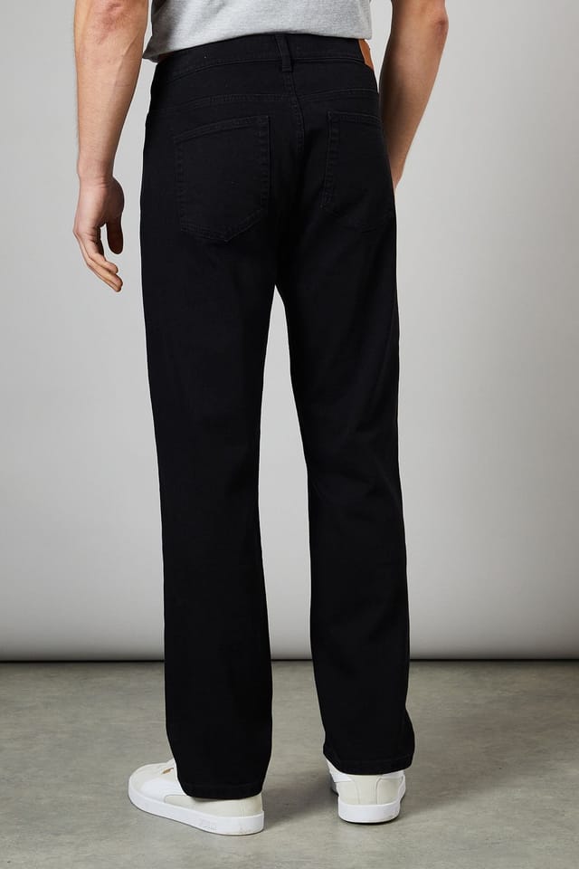 Maine Maine Men's Black Premium Stretch Straight Fit Jeans - 3