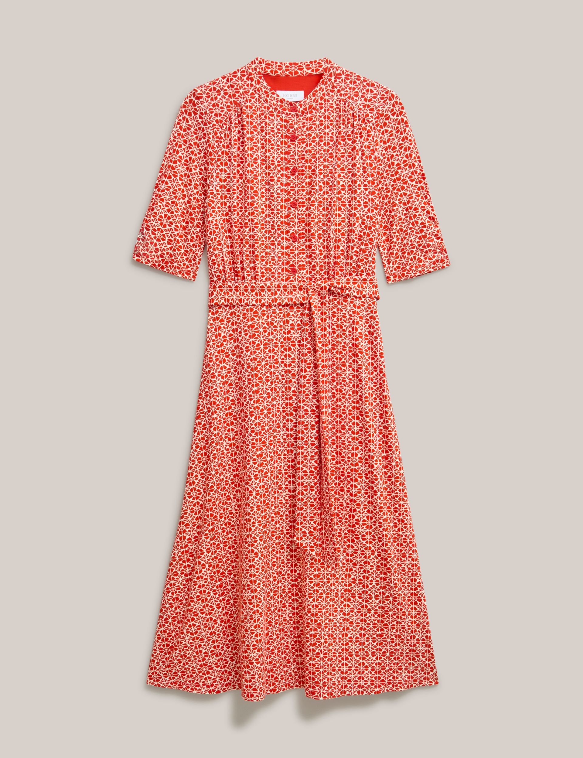 Hobbs London Hobbs London Women's Cathy 3/4 Sleeve Jersey Midi Dress in Scarlet - 2