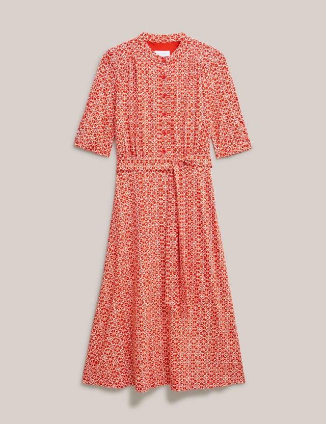 Hobbs London Hobbs London Women's Cathy 3/4 Sleeve Jersey Midi Dress in Scarlet - 2