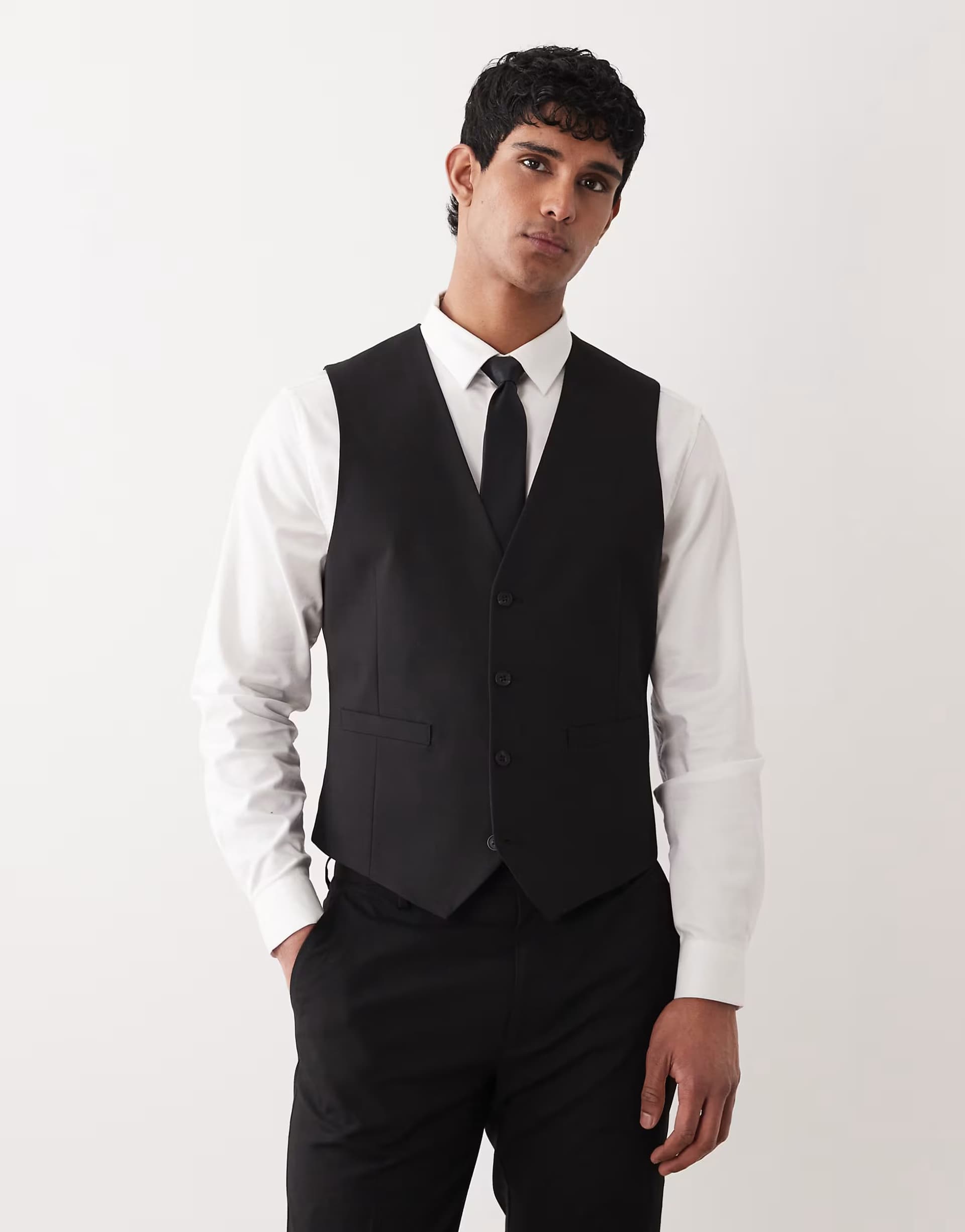 ASOS ASOS DESIGN slim suit waistcoat in black