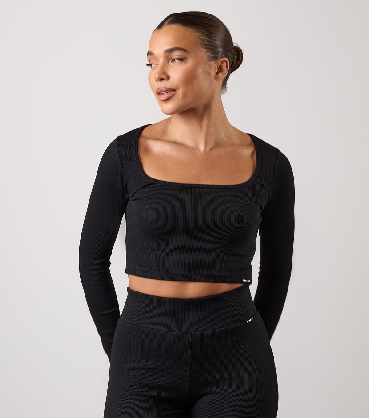 Gym King Women's 365 Black Ribbed Cropped Top Gym King New Look