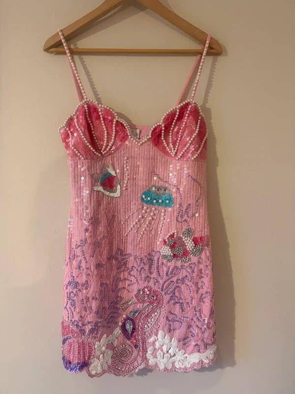 ASOS Pink aquatic ASOS luxe dress