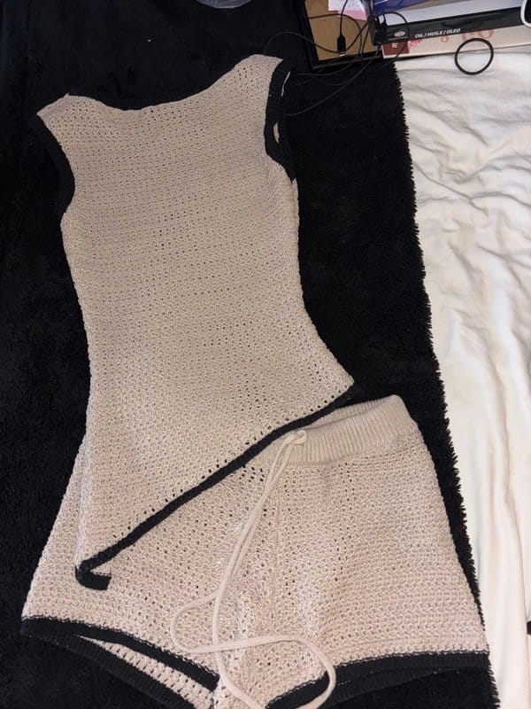 ASOS Beige Crochet Co-Ord Set