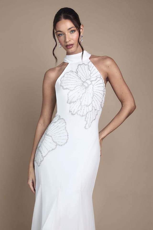 Coast Coast Women's Embellished Maxi Wedding Dress With Godet Pleats in Ivory - 2