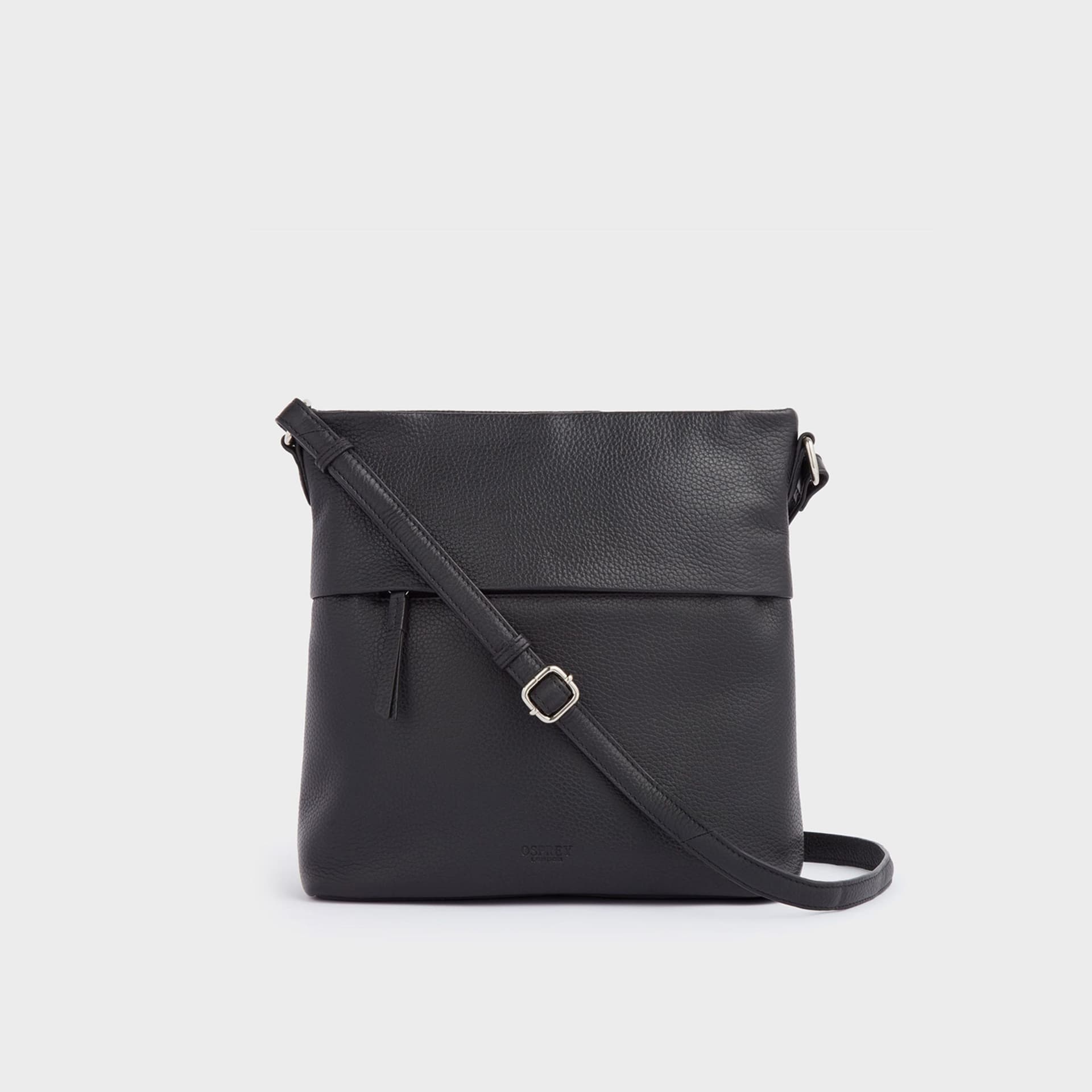 OSPREY LONDON Osprey London Black Leather Crossbody Bag