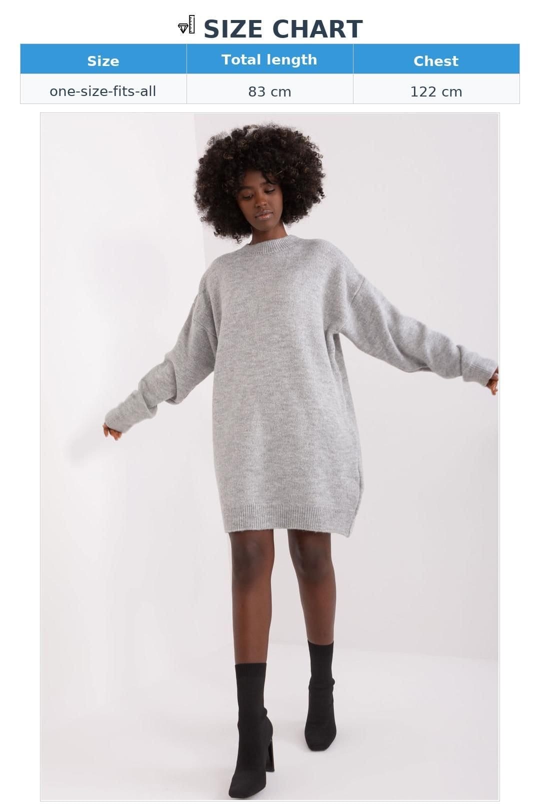 Love Lace Love Lace Women's Everyday Acrylic Long Sleeve Mini Dress in Grey - 4