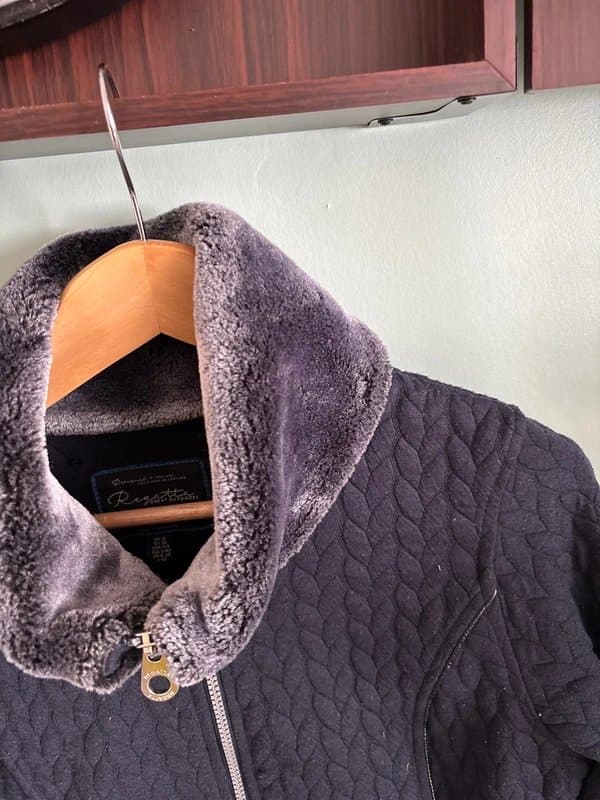 Regatta Regatta Fleece Jacket UK 10 Navy Blue Faux Fur Collar Zip Up Outdoor Coat