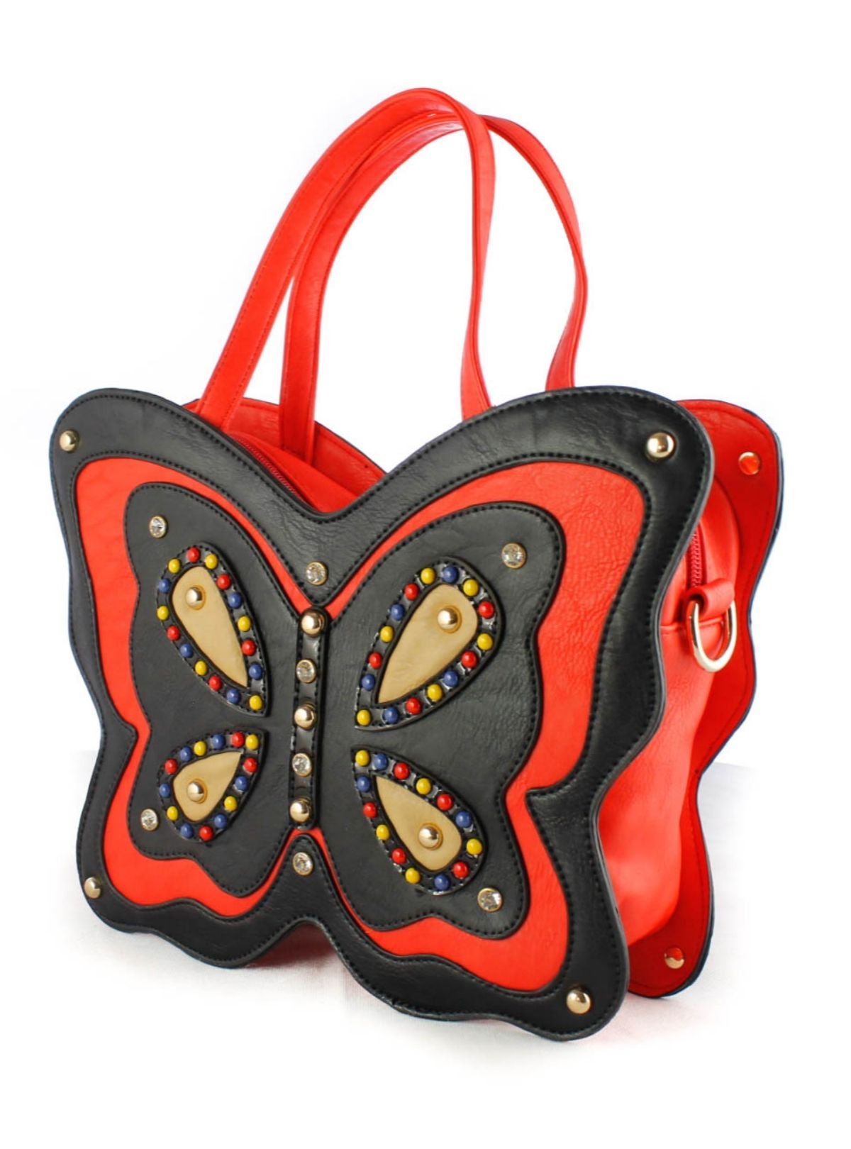 Fontanella Fashion Fontanella Fashion Women's Papillon Unique Design Buttlefly Top Handle Bag in Red - 3