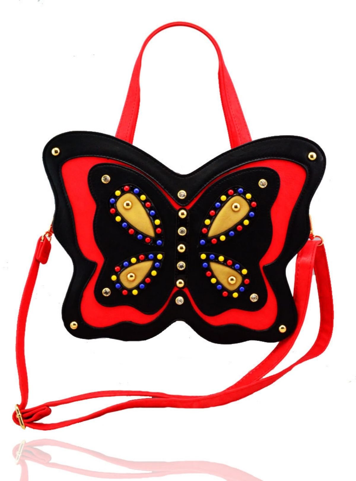 Fontanella Fashion Fontanella Fashion Women's Papillon Unique Design Buttlefly Top Handle Bag in Red - 4