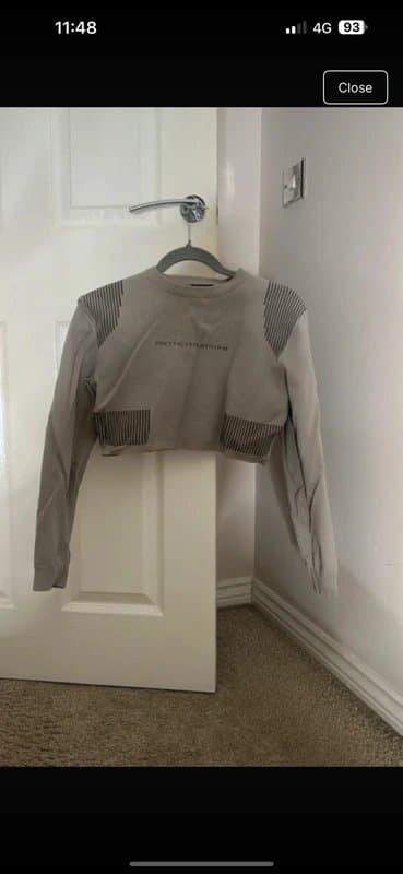 PrettyLittleThing PLT grey sport long sleeve crop top