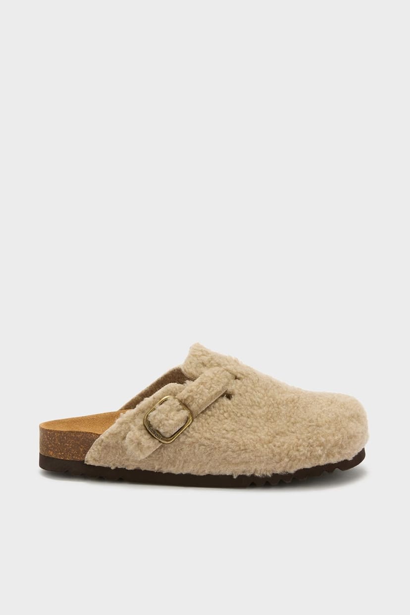 Scholl Scholl Women's Fae Faux Shearling Clog Taupe - 1