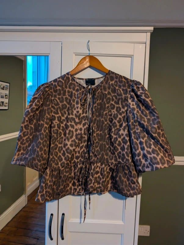 ASOS ASOS leopard print tie front top