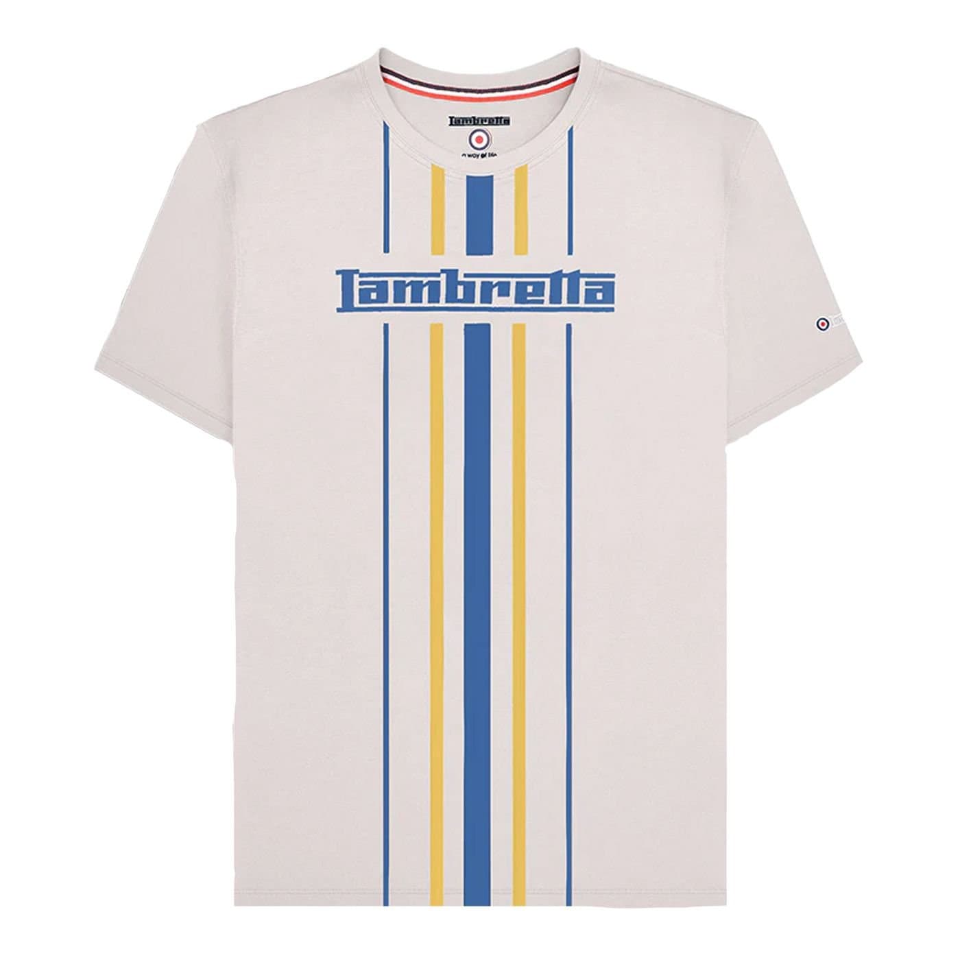 Lambretta Lambretta Men's Vertical Stripe T-Shirt in Mid Grey