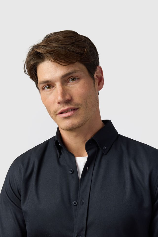 Melka Melka Men's Button Down Collar Overshirt in Navy - 3