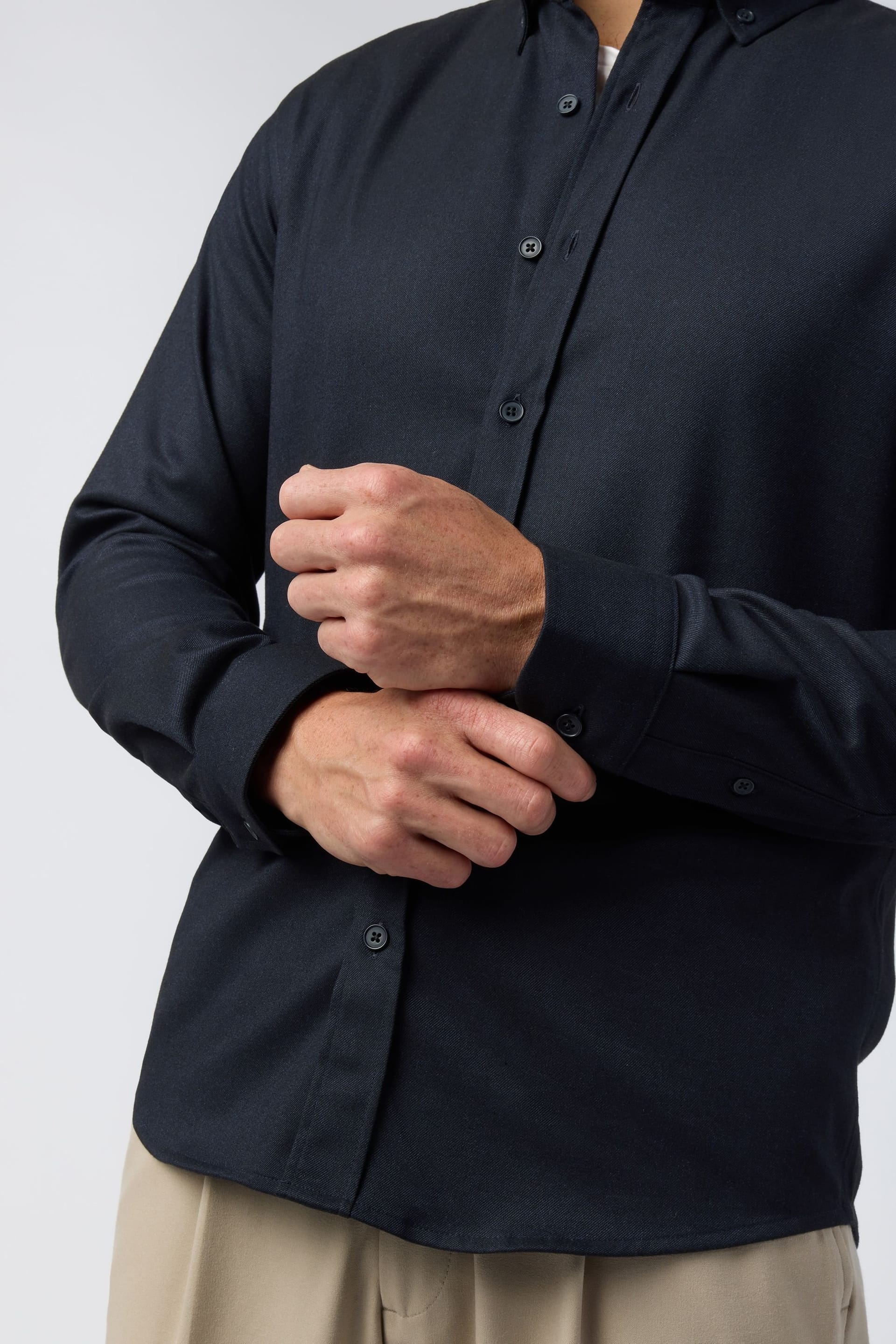 Melka Melka Men's Button Down Collar Overshirt in Navy - 4