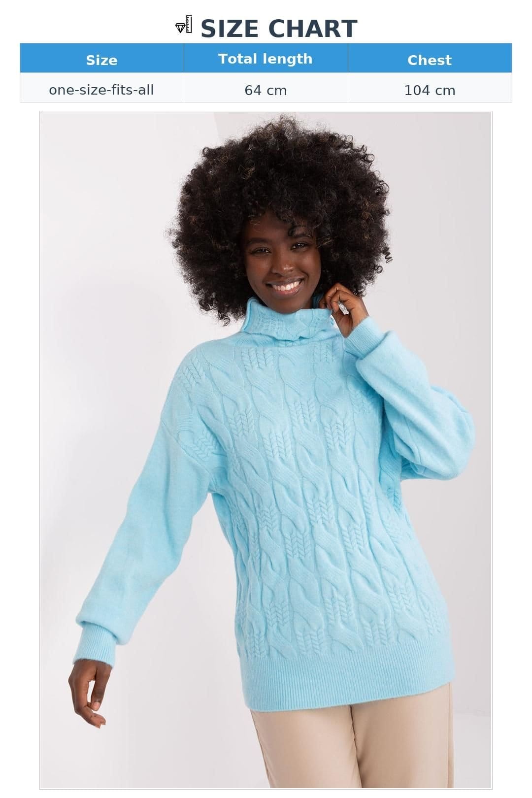 Love Lace Love Lace Women's Textured Acrylic Turtleneck Sweater Long Sleeve Style 208313 in Blue - 4