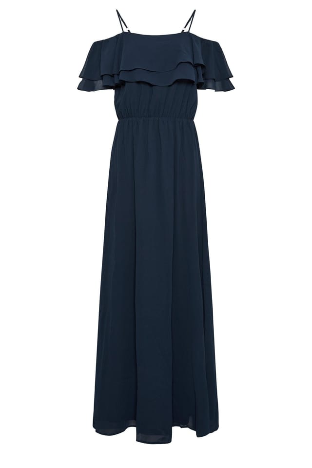 Long Tall Sally Long Tall Sally Women's Tall Ruffle Front Maxi Dress in Blue - 2