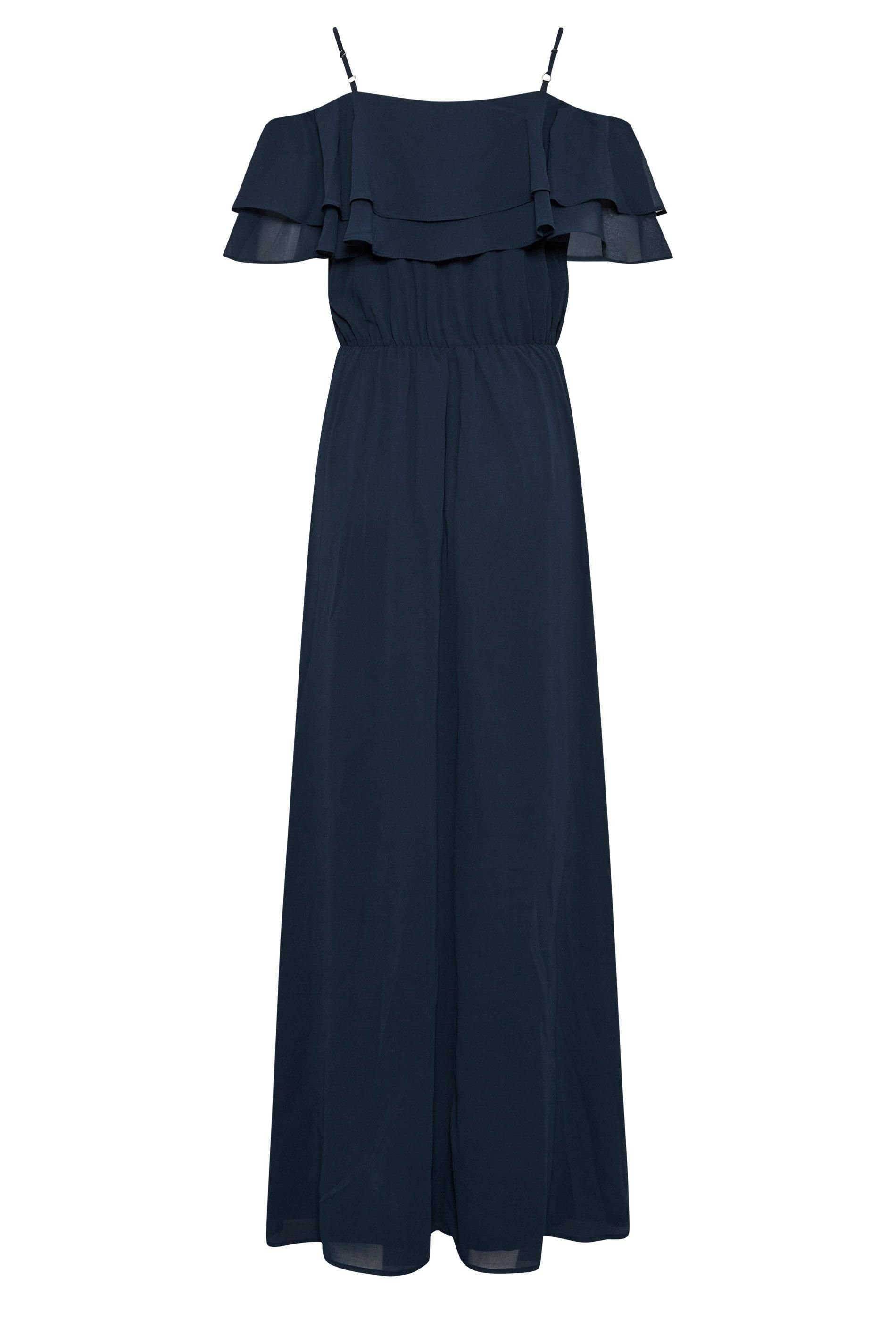 Long Tall Sally Long Tall Sally Women's Tall Ruffle Front Maxi Dress in Blue - 4