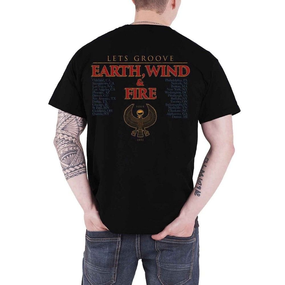 Earth Wind & Fire Earth Wind & Fire Men's Let´s Groove Back Print T-Shirt in Black - 2