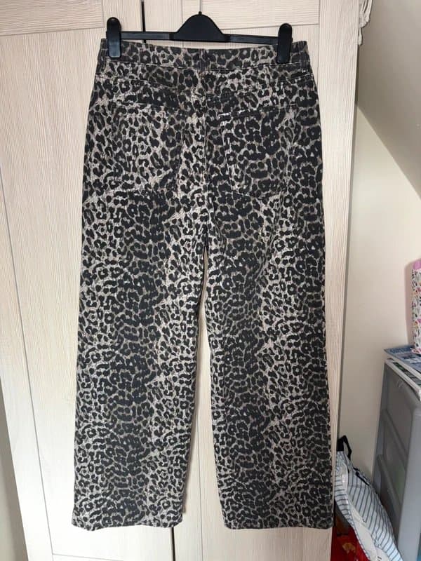 New Look New Look ‘Adalae’ Leopard/Animal Print Wide Leg Jeans 14