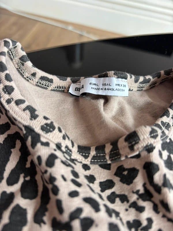 Bershka leopard long sleeve top
