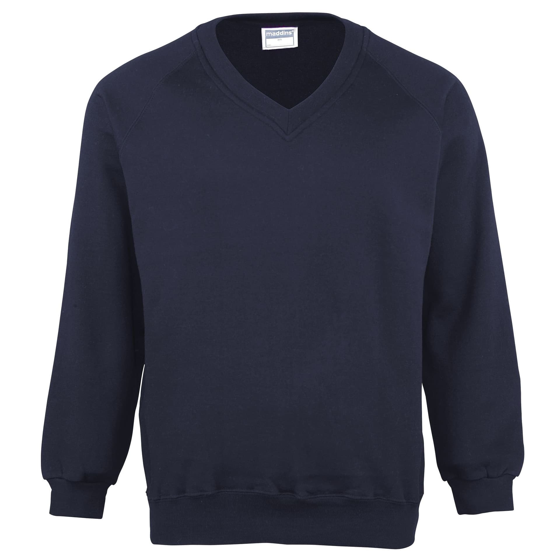 MADDINS Maddins Men's Coloursure V-Neck Sweatshirt in Navy