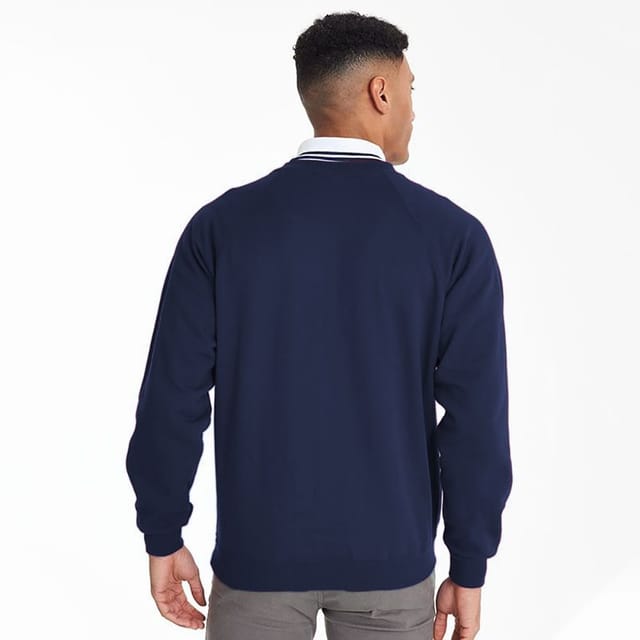 MADDINS Maddins Men's Coloursure V-Neck Sweatshirt in Navy - 2