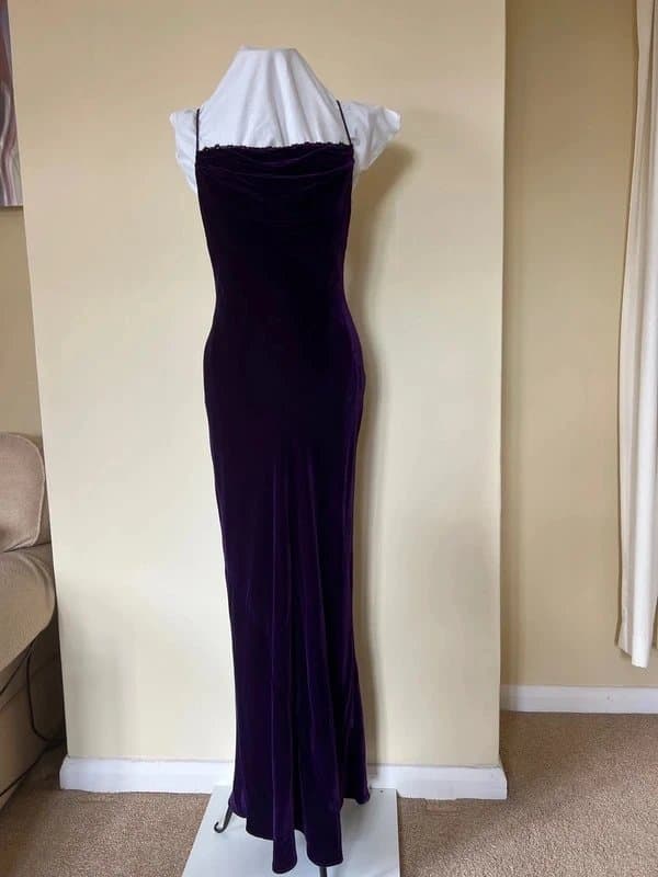 Monsoon Beautiful Monsoon velvet-feel evening dress. Purple. Size 10. Never worn