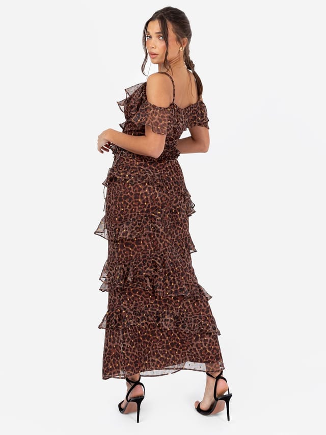 Anaya with Love Anaya with Love Women's Animal Print Maxi Skirt in Brown - 3