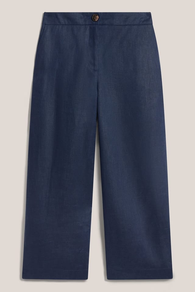Hobbs London Hobbs London Women's Lillie High Waisted Culotte Trousers in Dark Navy - 2