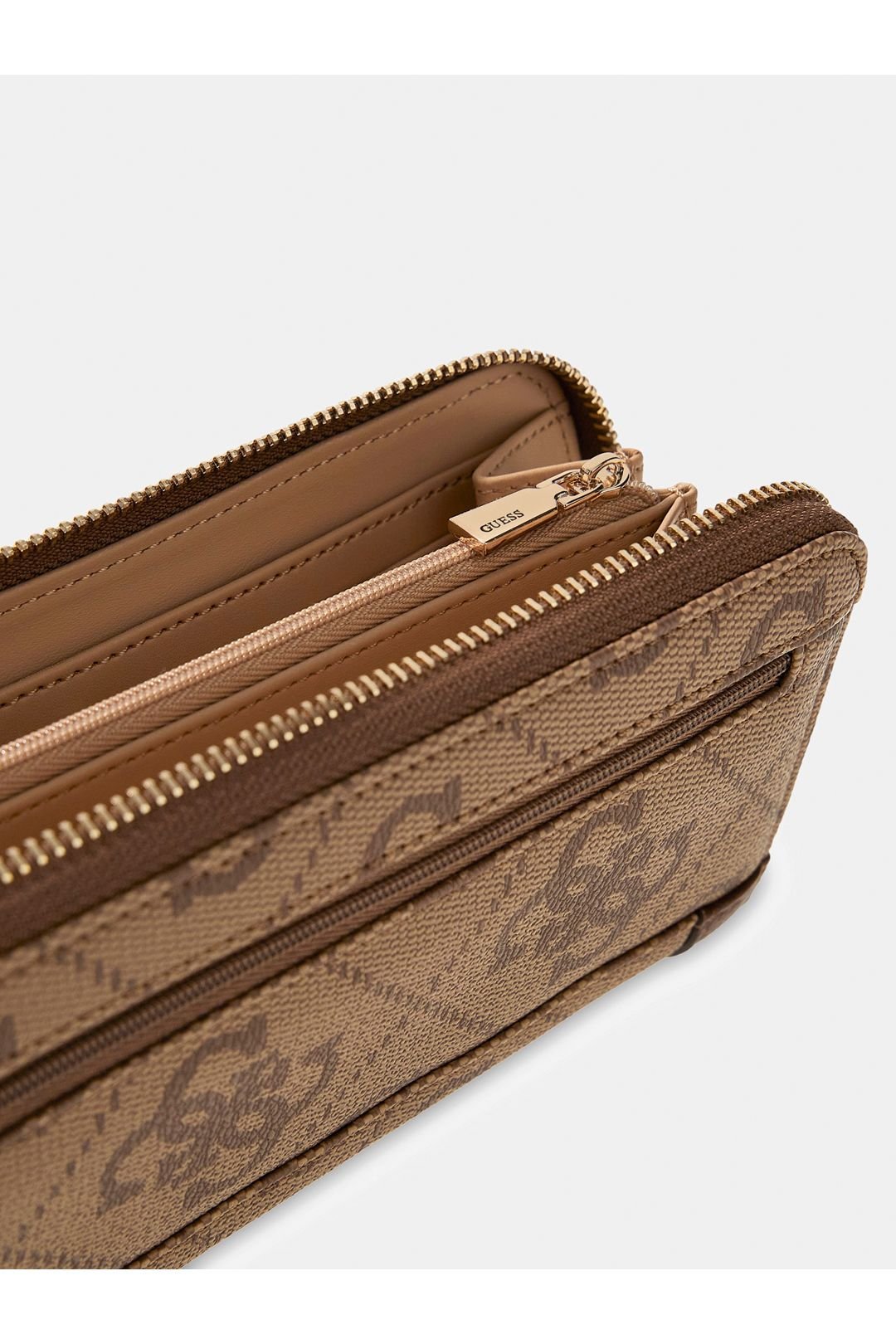 Guess Guess Women's Karnilla Logo Slg Large Zip Around Latte in Taupe - 4