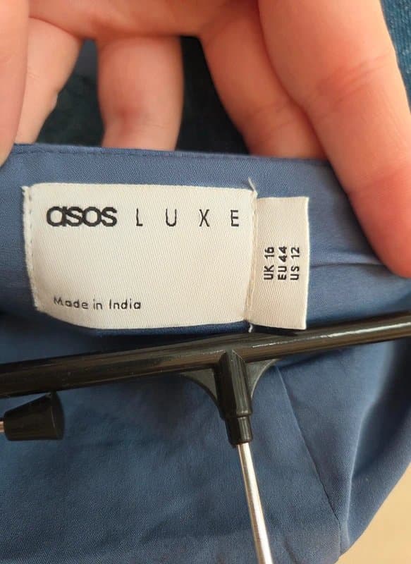 ASOS Denim Floral Top and Skirt Co-ord with Pearl Beading