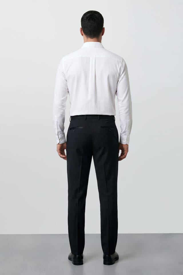 Burton Burton Men's Plus & Tall Black Essential Tuxedo Suit Trousers - 3