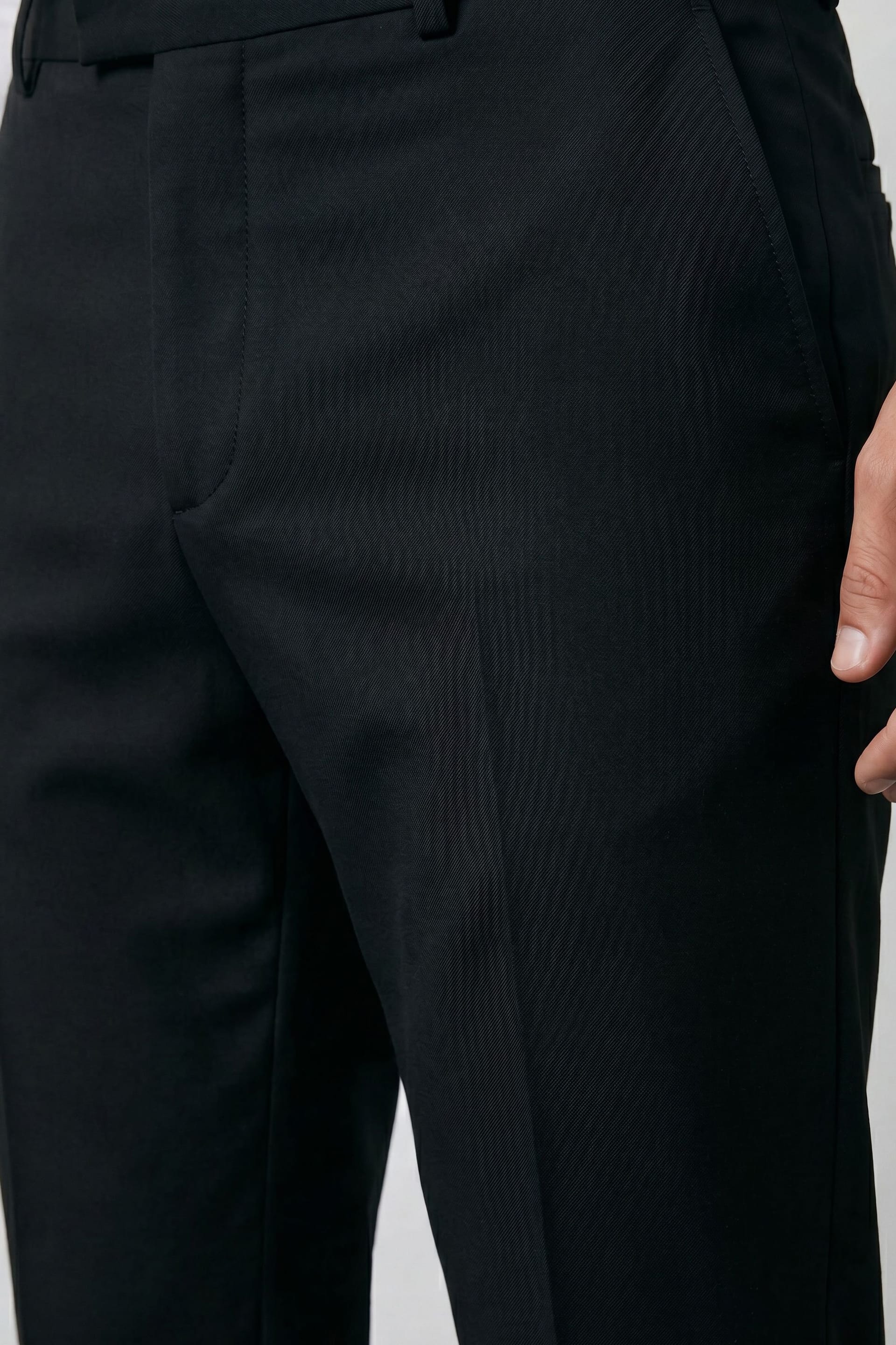 Burton Burton Men's Plus & Tall Black Essential Tuxedo Suit Trousers - 4