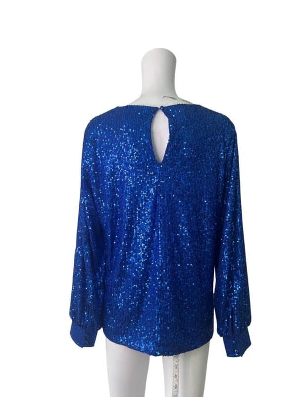 Pomodoro Pomodoro Sequin Blouse Top Shirt Size 16 Womens Royal Blue NEW EU44 RRP £99