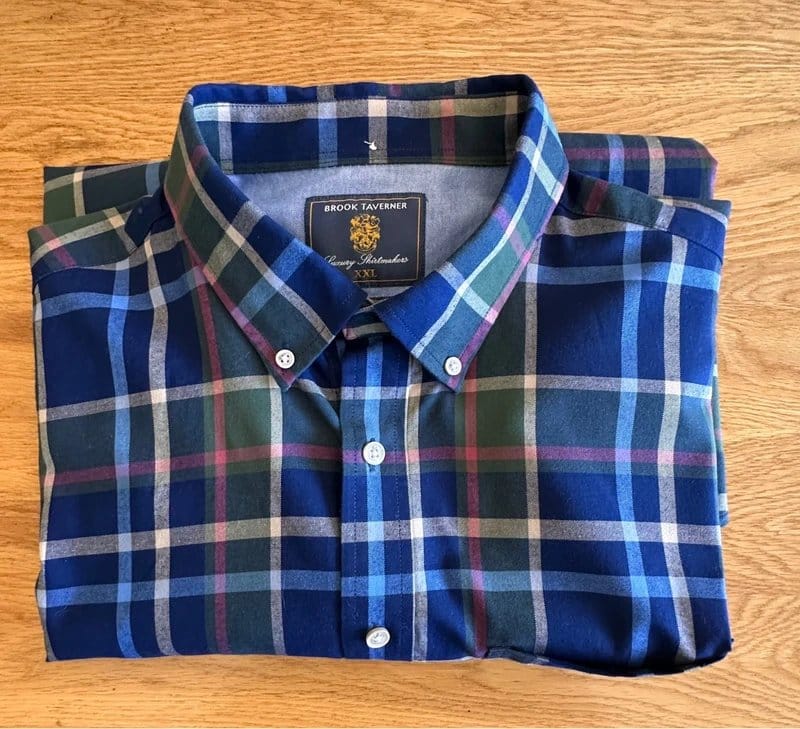 Pure cotton button collar checked shirt size XXL