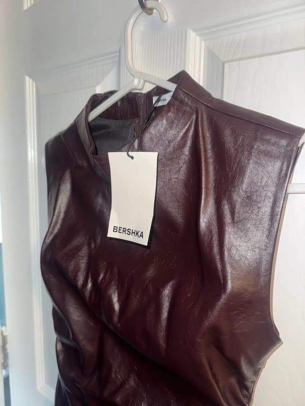 Bershka Faux leather mini dress