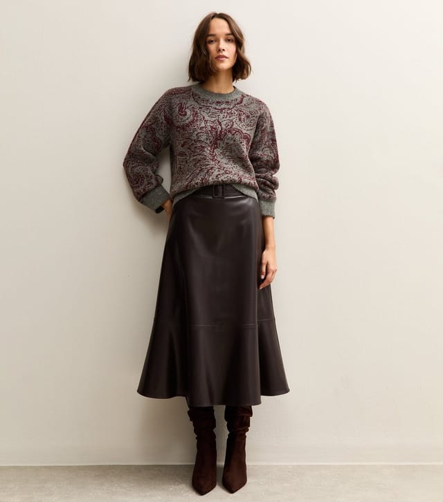 New Look Women's Grey Paisley Crew Neck Jumper New Look - 3