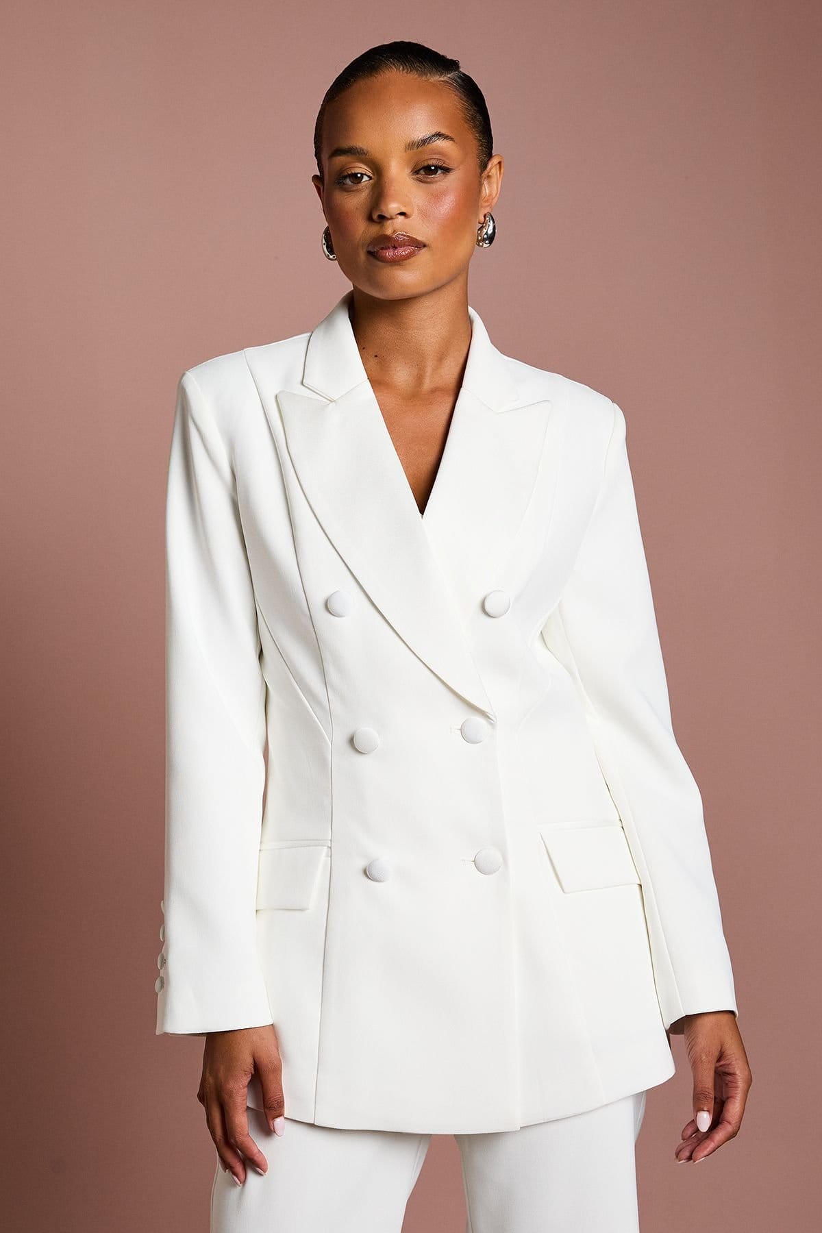 Coast Women's Petite Premium Hourglass Blazer in Ivory