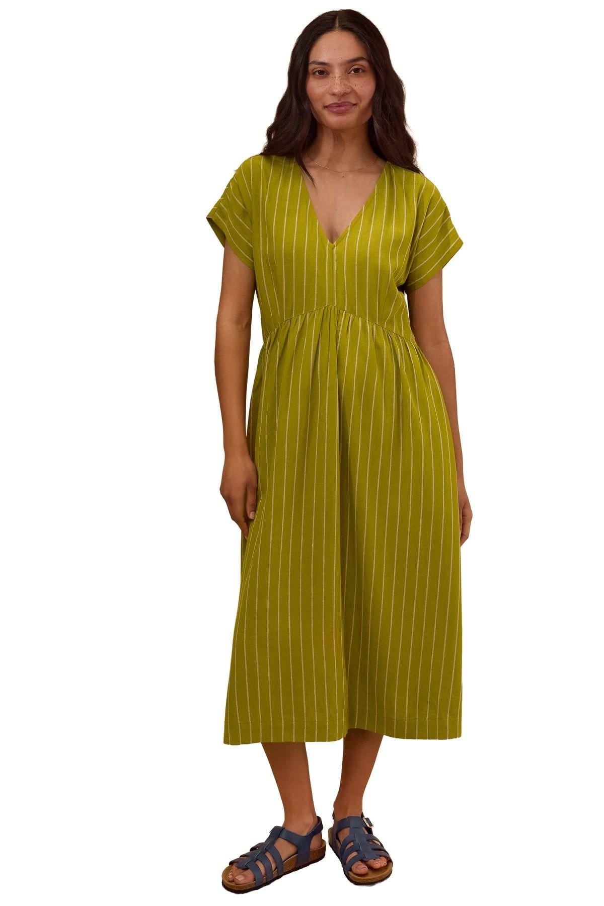 Celtic & Co Mustard V-Neck Midi Dress