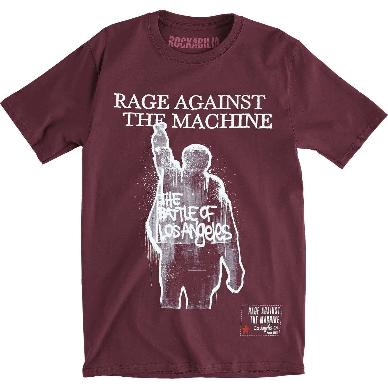 Rage Against the Machine Rage Against the Machine Men's BOLA Album Cover Back Print Cotton T-Shirt in Maroon