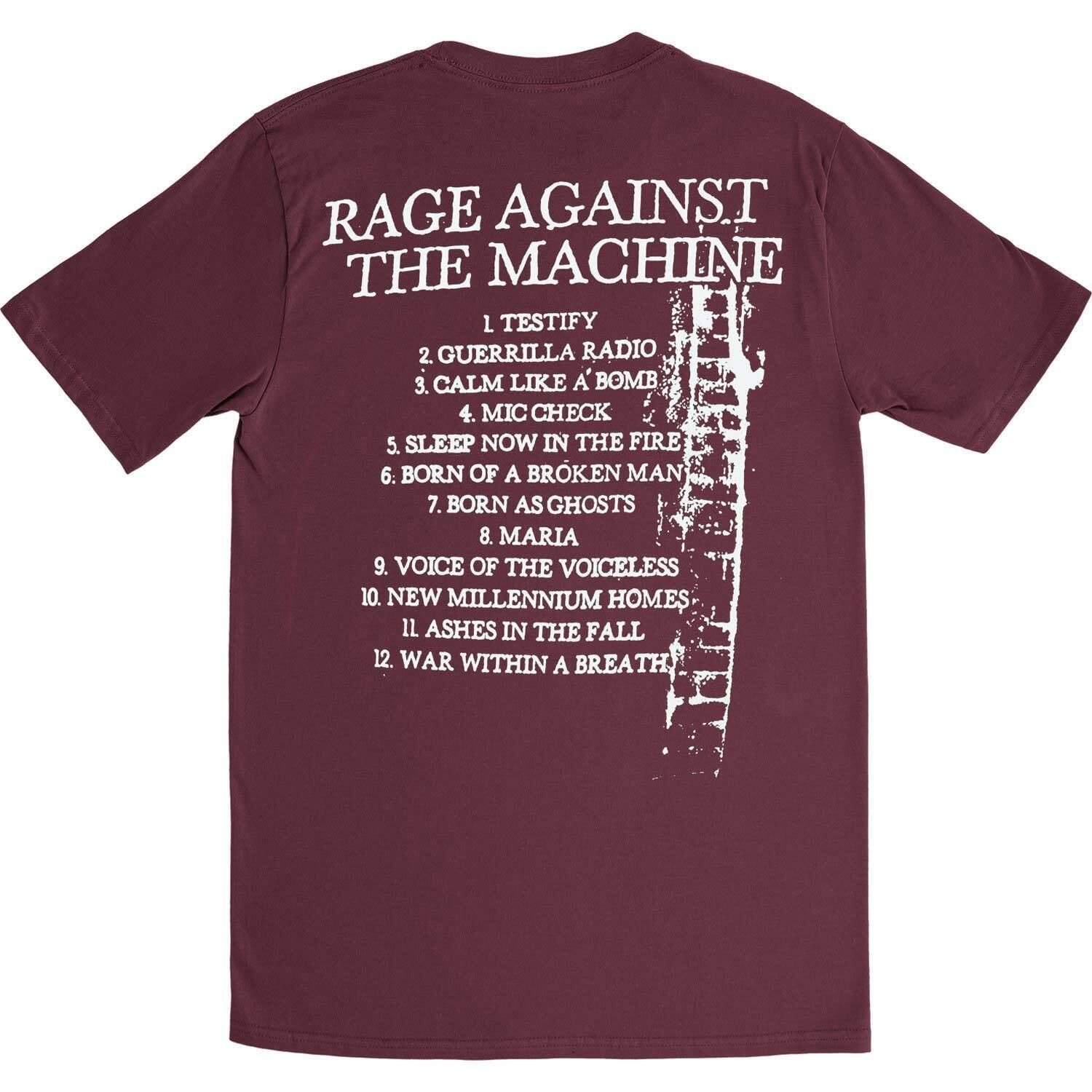 Rage Against the Machine Rage Against the Machine Men's BOLA Album Cover Back Print Cotton T-Shirt in Maroon - 2