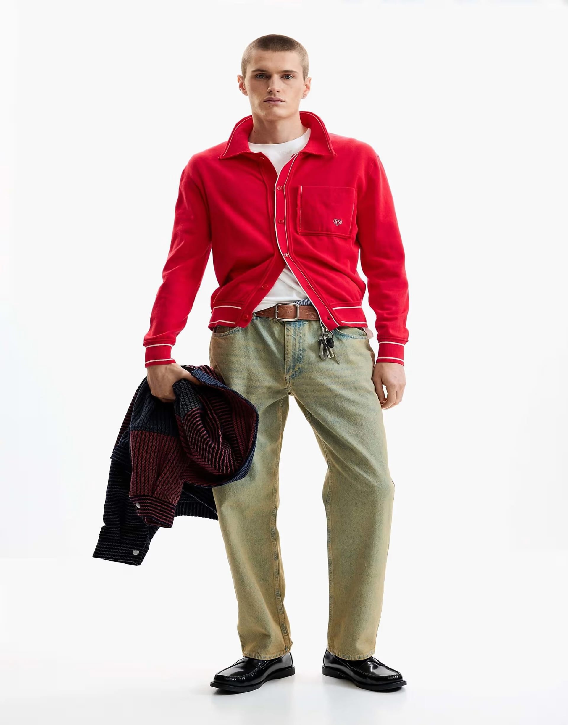 ASOS Red Ribbed Crew Neck Sweater