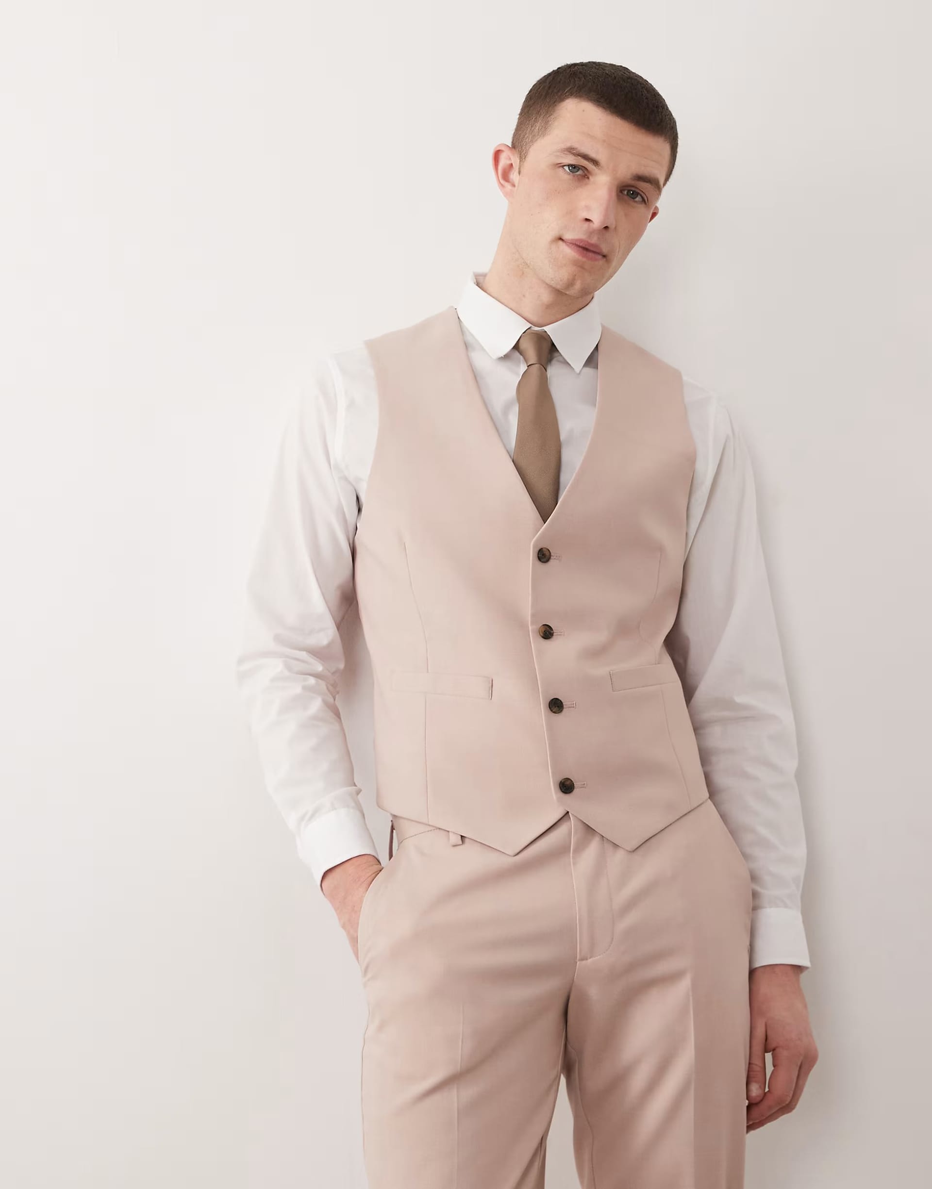 ASOS Dusty Pink Skinny Suit Waistcoat
