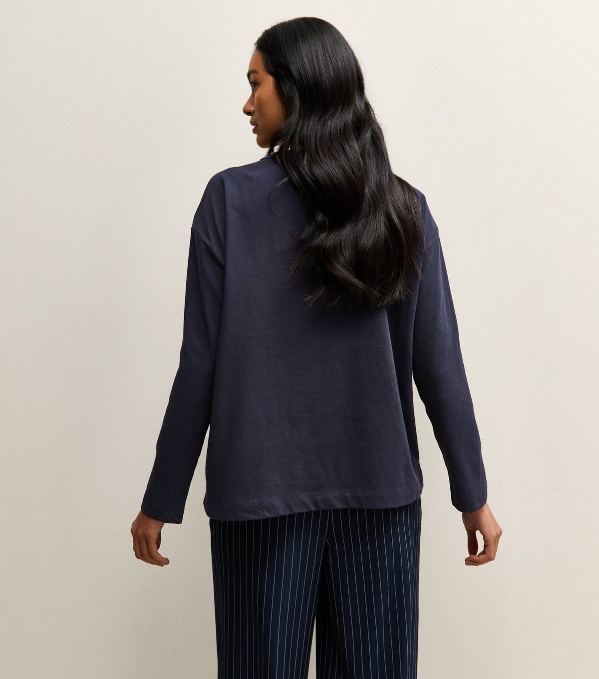 New Look Women's Navy Heavyweight Cotton Long Sleeve T-Shirt New Look - 4