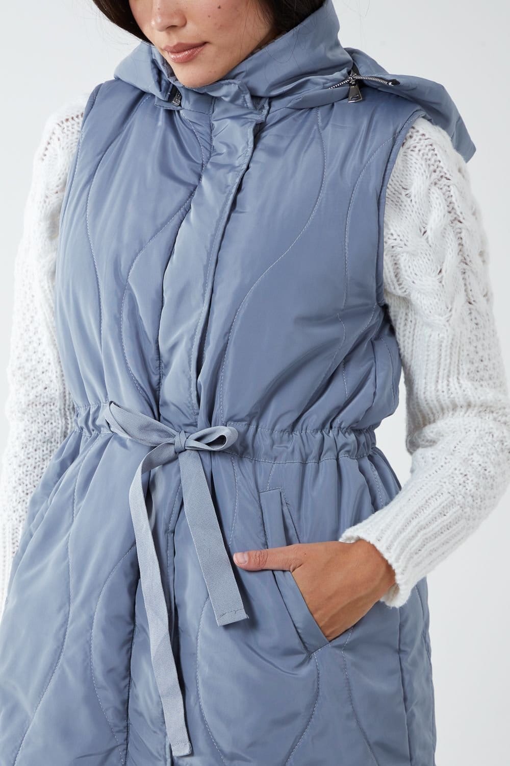 Blue Vanilla Blue Vanilla Women's Onion Quilted Gilet in Dark Grey - 4