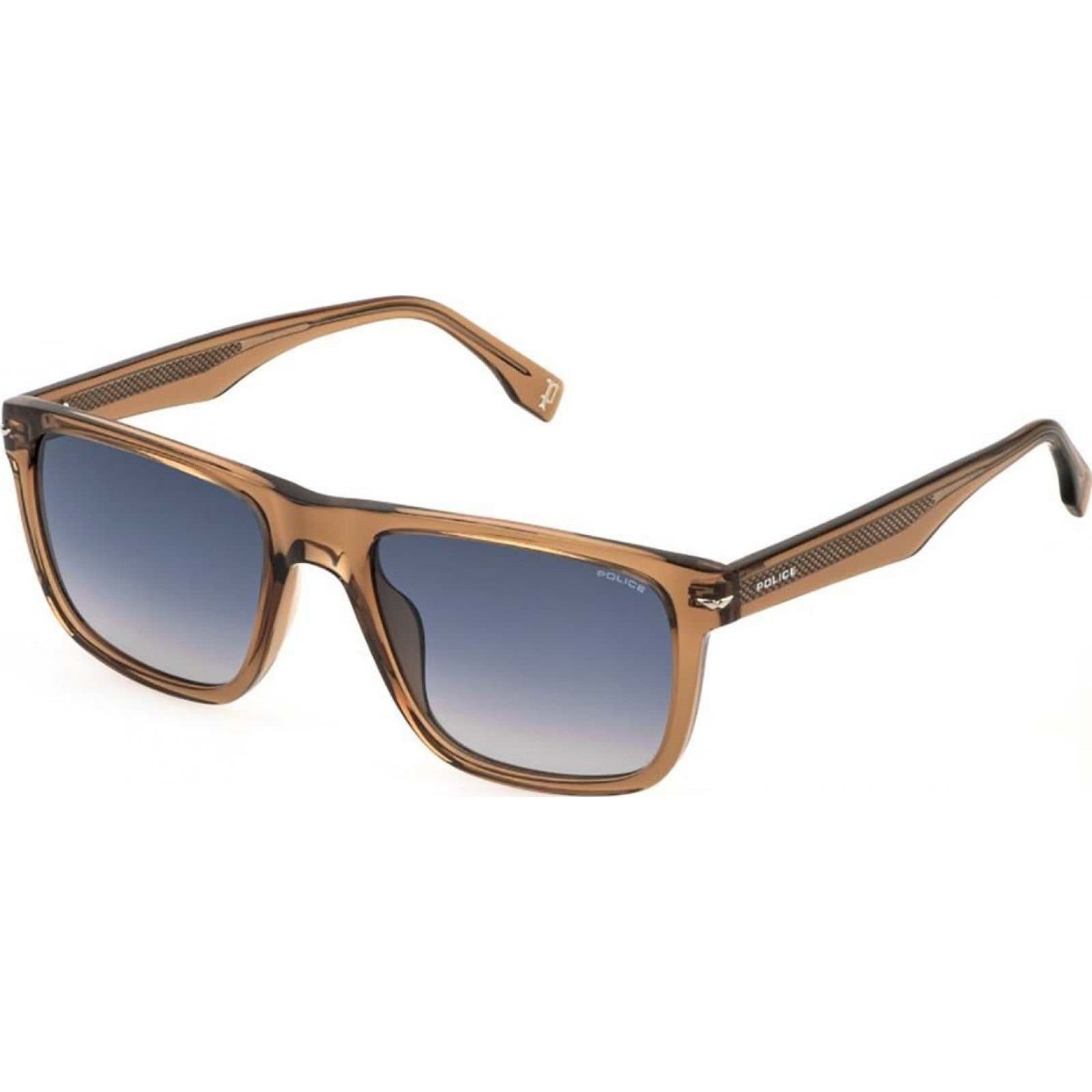Police Police Men's SPLQ83-540805 Square/Rectangle Sunglasses in Brown