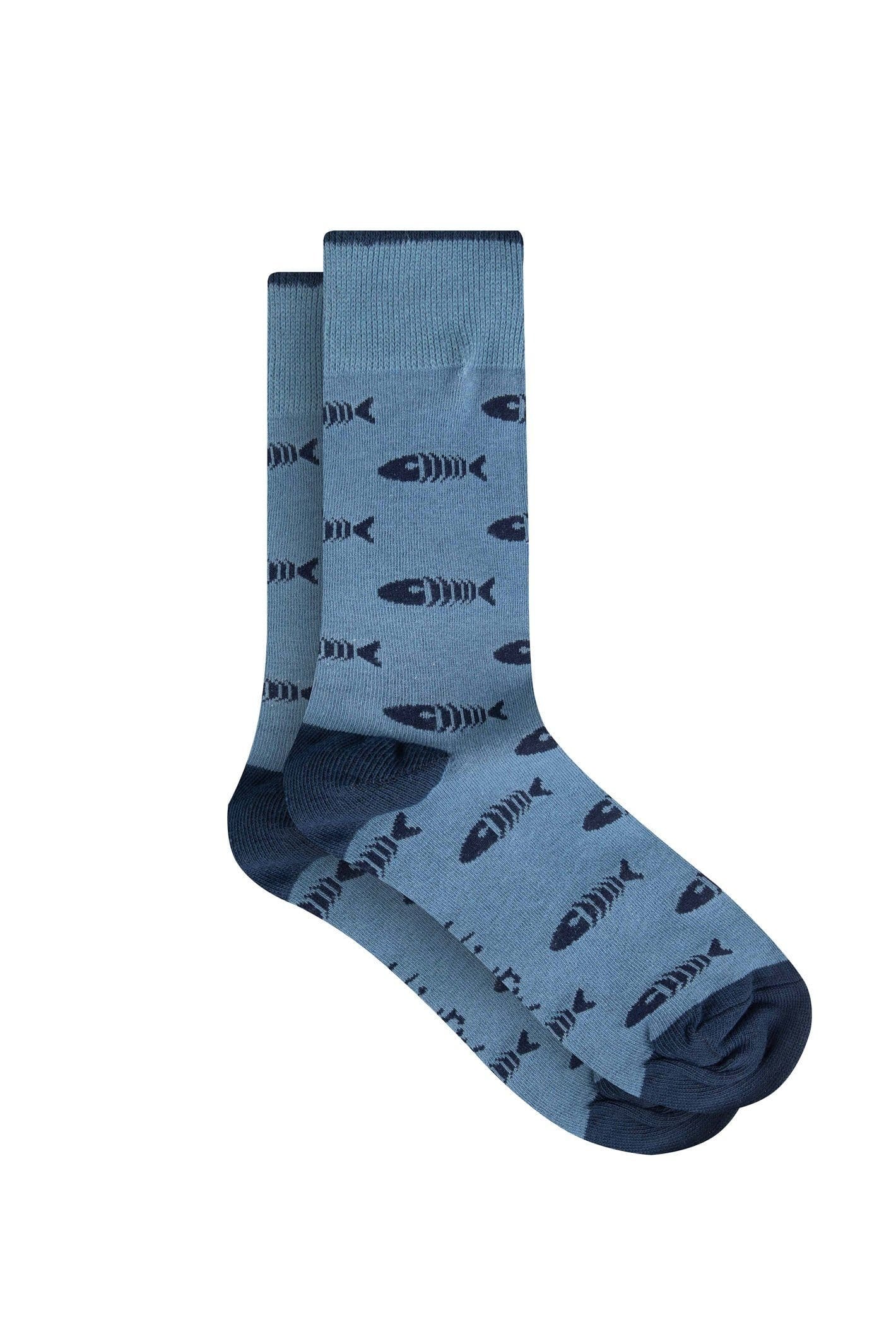 Weird Fish Weird Fish Men's Ronan Branded Bones Sock 3 Pack in Teal - 4