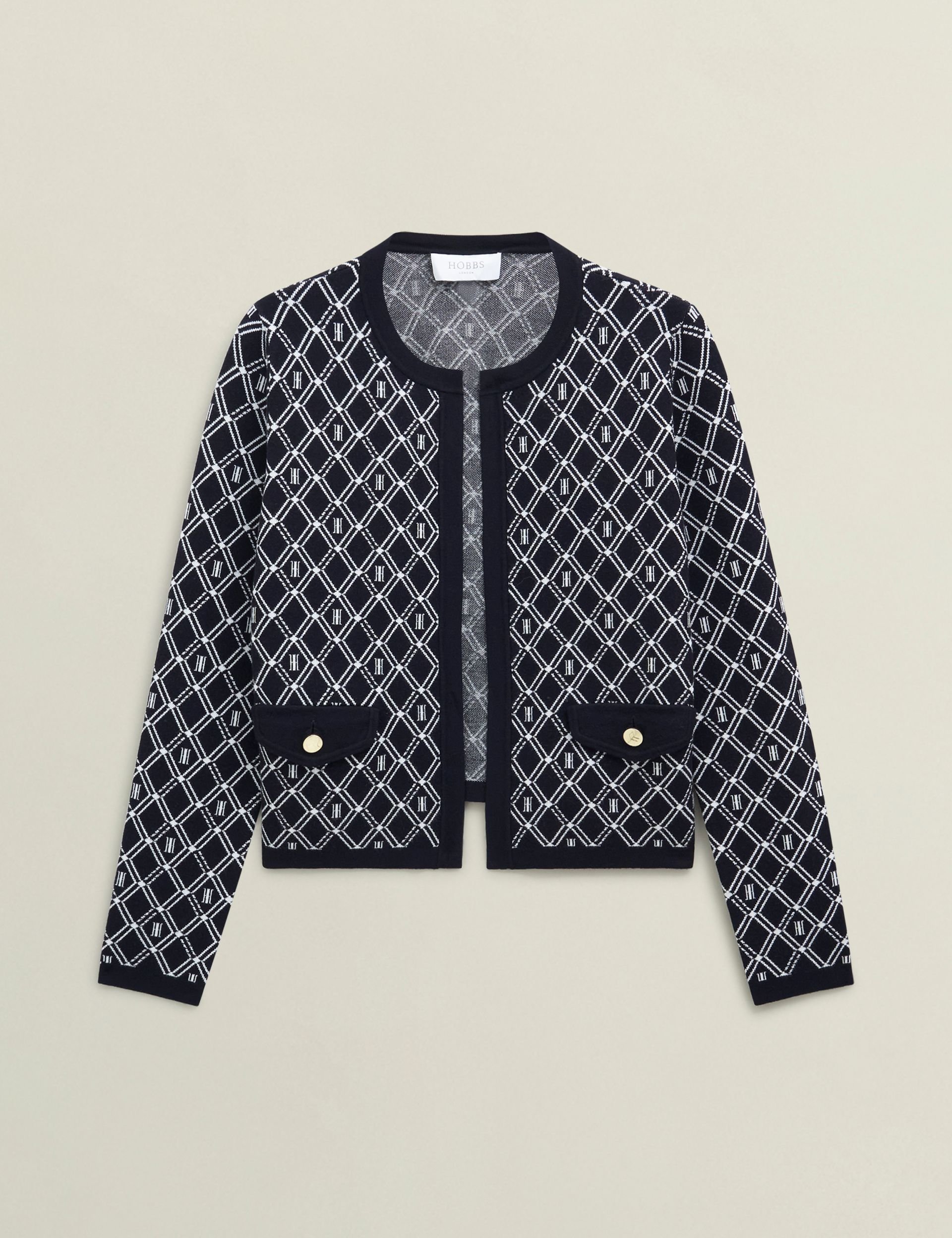 Hobbs London Hobbs London Women's Perrie Knitted Jacket in Dark Navy - 2